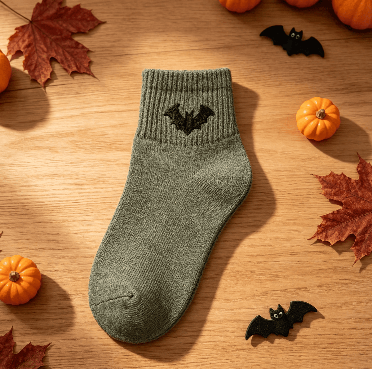 🔥Halloween Early Bird-tilbud: Kjøp 1 få 1 gratis🎃 Virale Halloween-broderte sokker med rund hals – Søte, skumle strikkesokker🧦