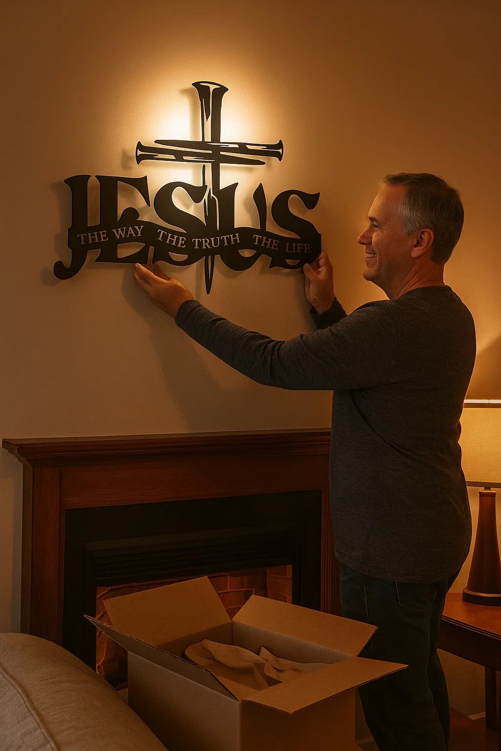 (🎁Siste dag 49 % rabatt)🔥Jesus og korsdesignet veggkunst- ⌛Begrenset håndlaget serie