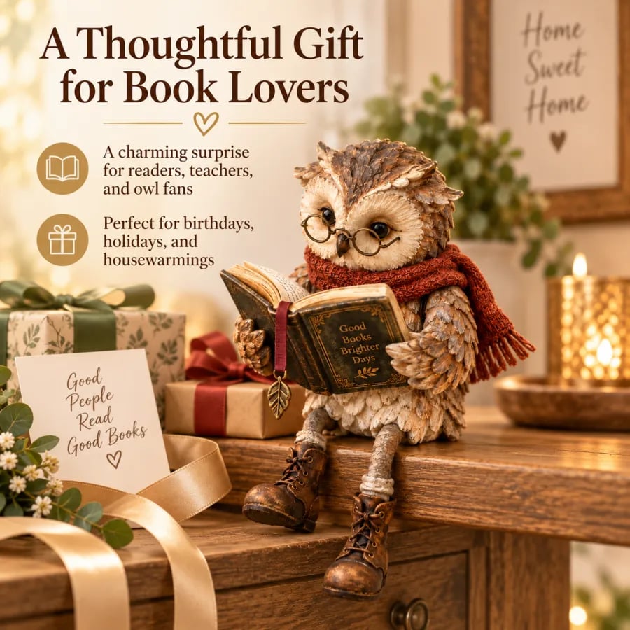 🦉Reading Owl Figurine📖📚️