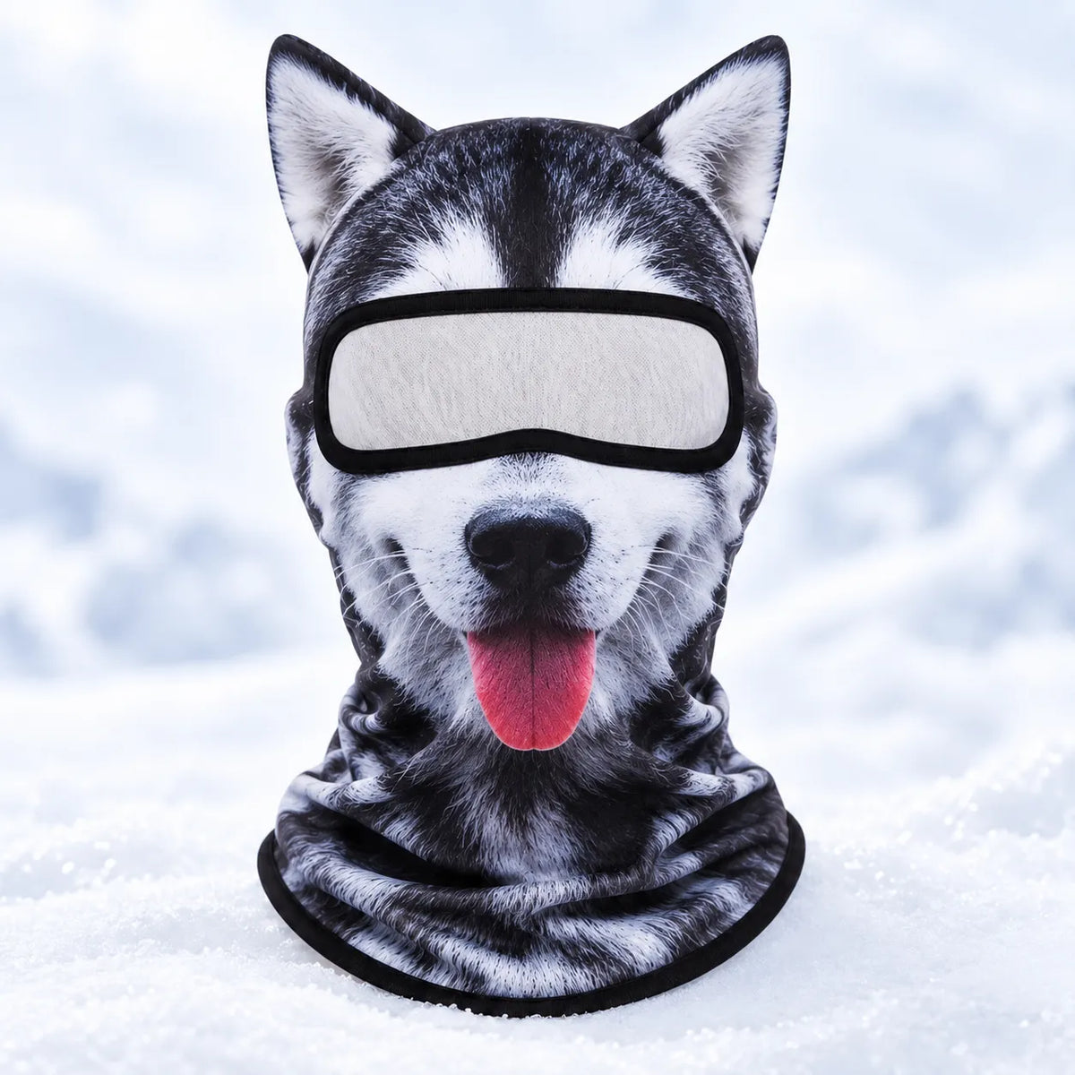 🔥🐱3D-skibalaclava med kattemotiv og ører – dyremaske