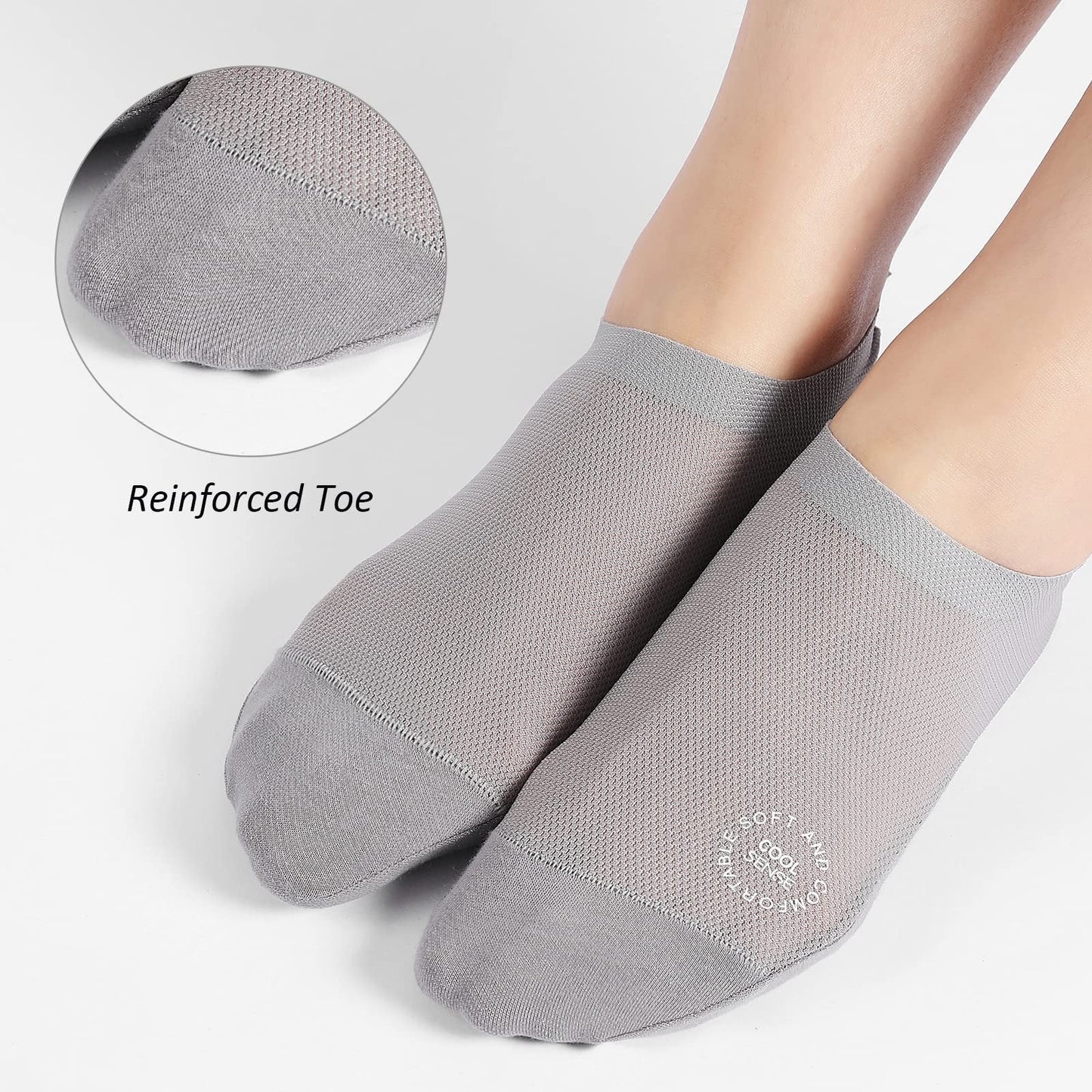 🔥 Pakke med 3 par usynlige sokker med sklisikker såle 🧦 – Pustende, lavskåret design med sklisikker og svetteabsorberende egenskaper