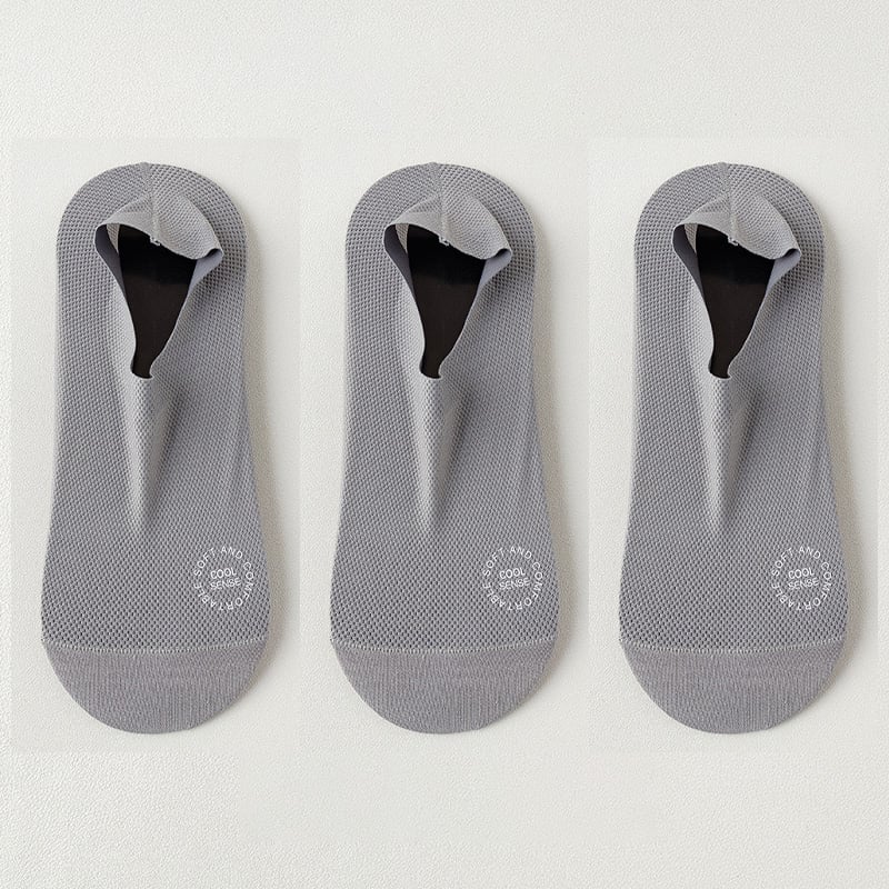 🔥 Pakke med 3 par usynlige sokker med sklisikker såle 🧦 – Pustende, lavskåret design med sklisikker og svetteabsorberende egenskaper