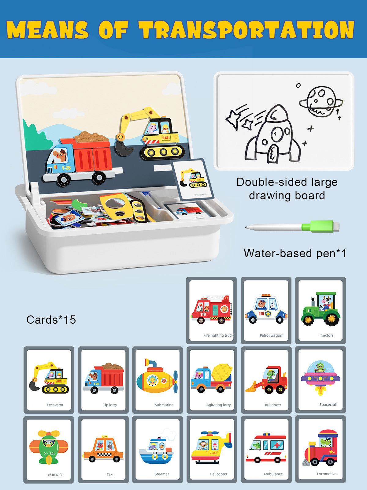 Magnetiske puslespill Ansiktsutkledning Reisespill Dobbeltsidet Førskole Pedagogisk Læringsleker for Barn
