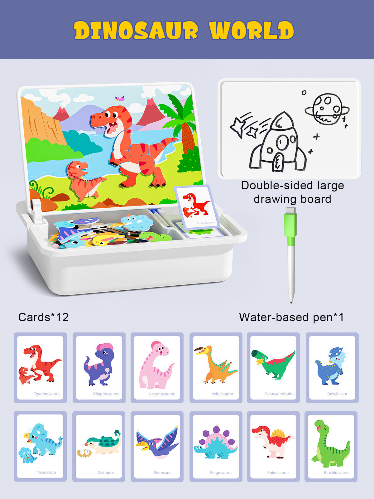 Magnetiske puslespill Ansiktsutkledning Reisespill Dobbeltsidet Førskole Pedagogisk Læringsleker for Barn