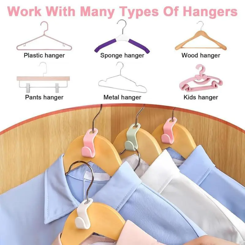 ✨Tidsbegrenset tilbud, 50 % rabatt✨ Plassbesparende kroker for kleshengere, 20-pakning