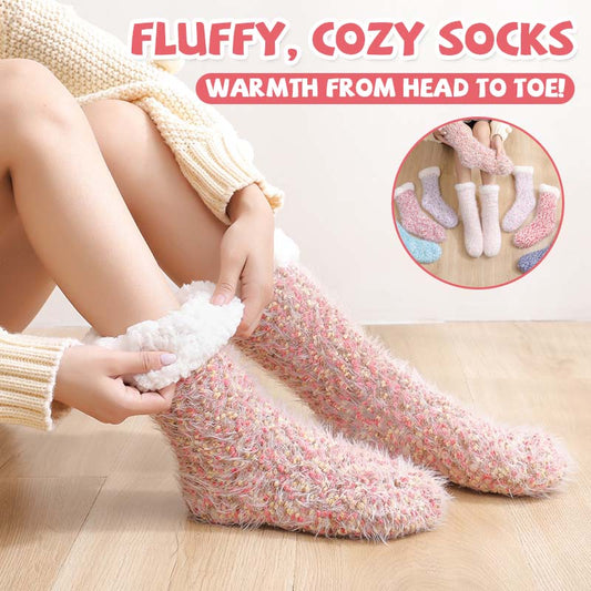 Fluffy koselige sokker - varme fra topp til tå! ✨