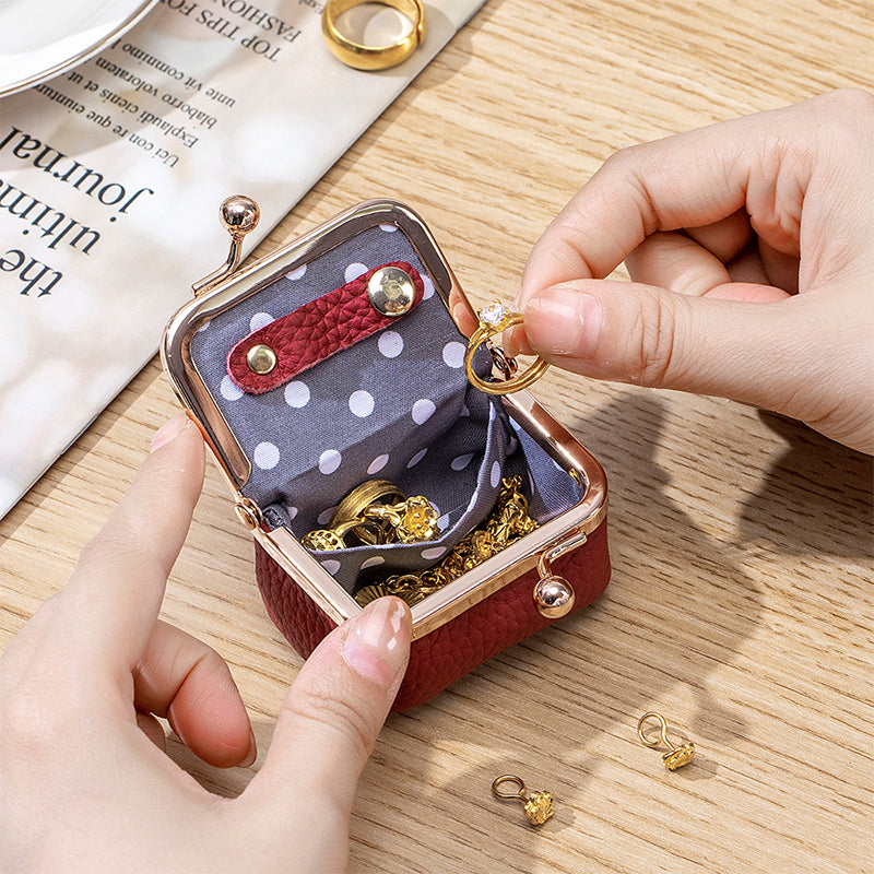 Mini smykkeskrin laget av ekte lær
