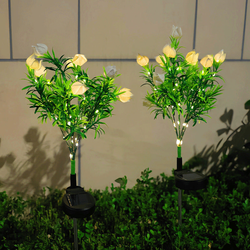 🌸Solcelledrevne blomsterlykter – vanntett hagedekorasjon