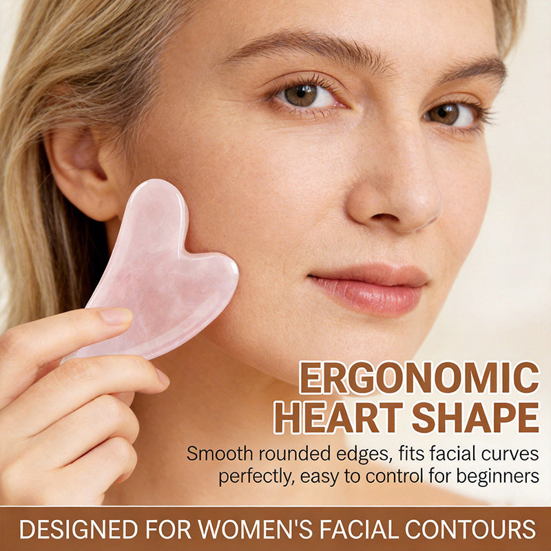 🔥Kjøp 1, få 1 gratis💖Gua Sha-massasjeverktøy i naturkrystall i hjerteform – Gua Sha-verktøy for hele kroppen, til ansikt, hals og krop