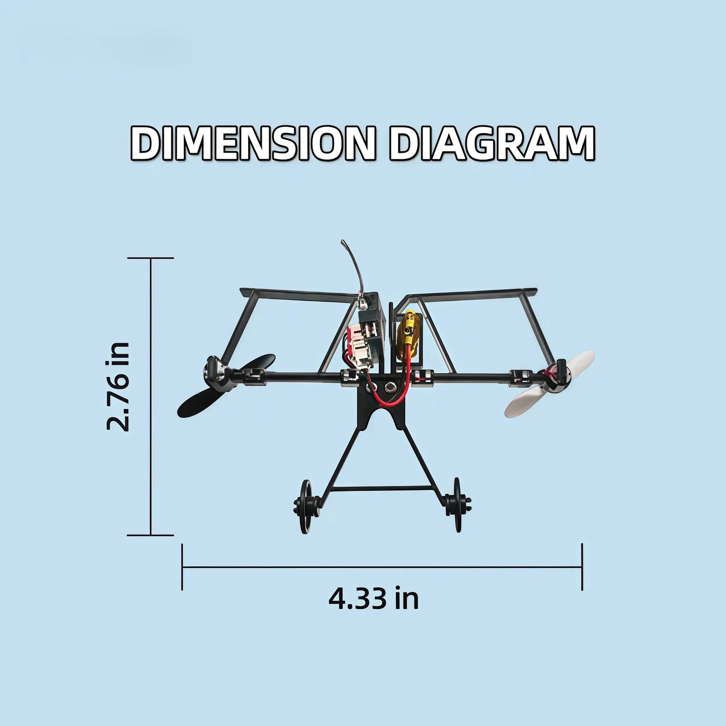 Hotfree Power-Up RC papirflysett med gyrostabilisator – DIY elektrisk fjernstyrt fly med doble propeller, lett sammenleggbar flygende STEM-leke