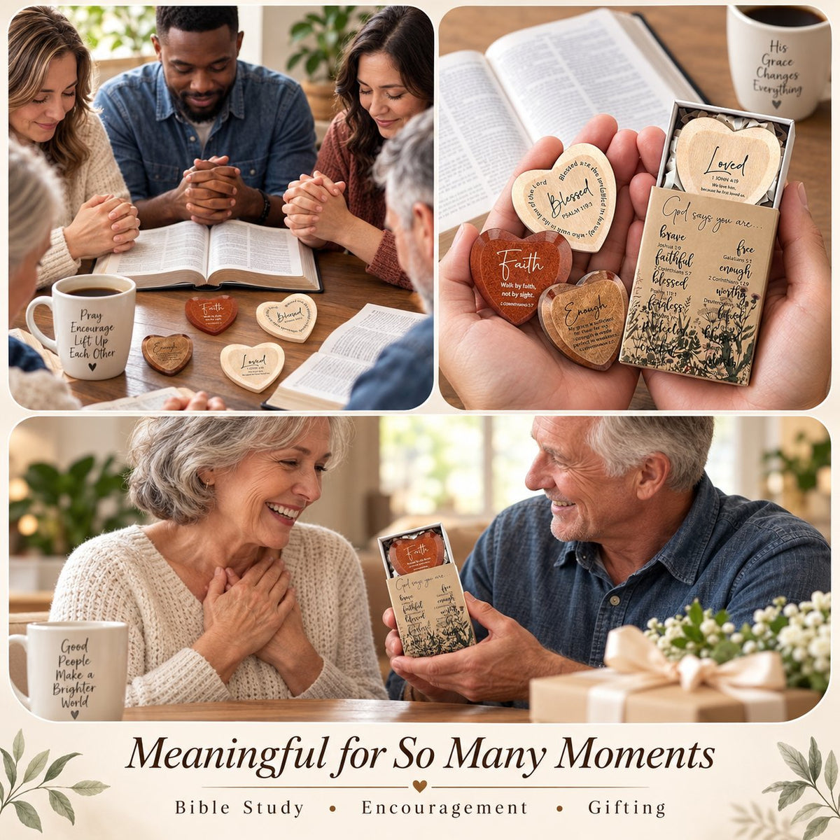 ✝️🎁Kristen gavepakke med hjerteformede lommekort (12-pakning