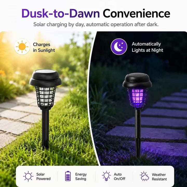 🏠Sommerens essensielle ting🦟Soldrevet UV-myggdreperlampe