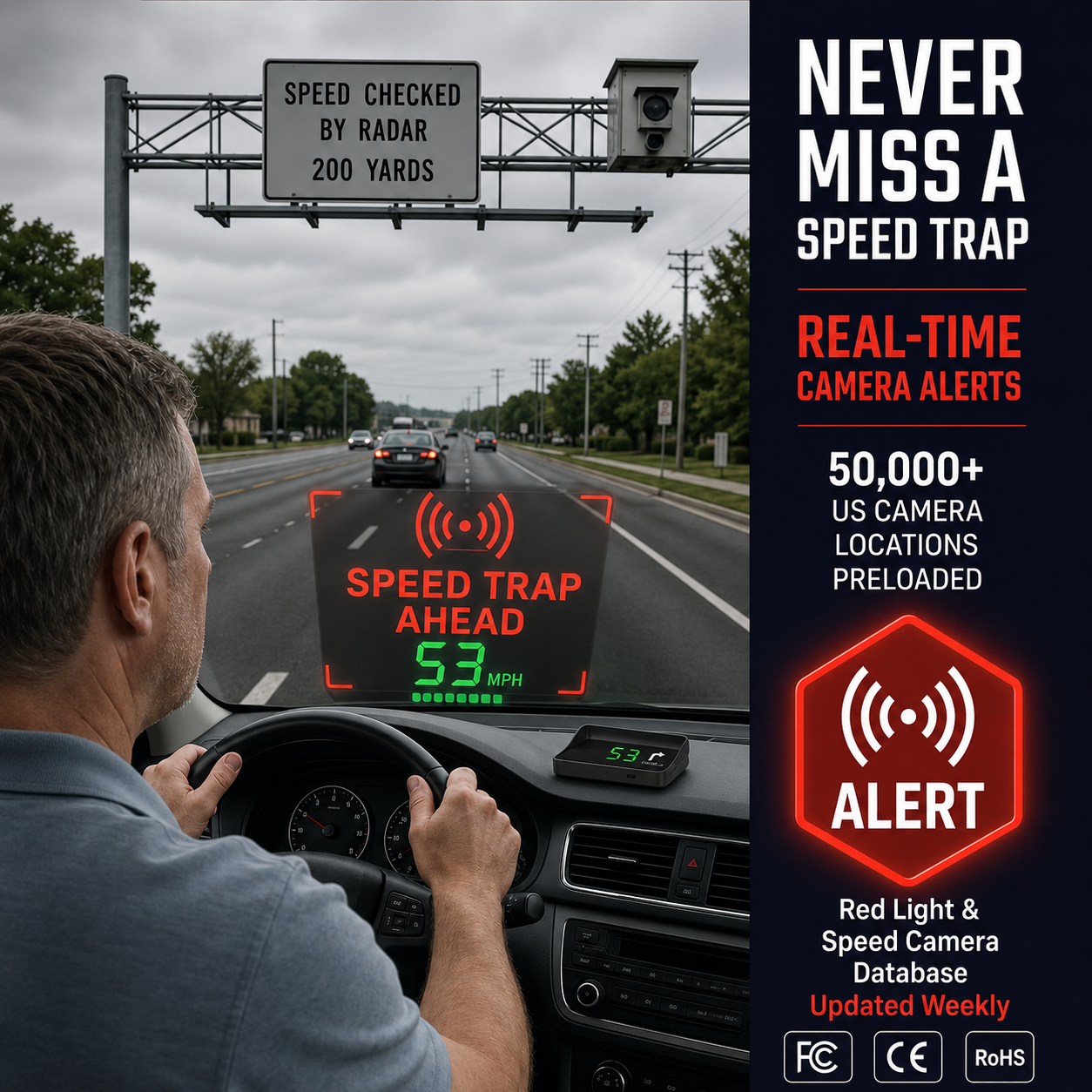 Head-Up Display (HUD) – GPS til bilen med digital hastighetsmåler