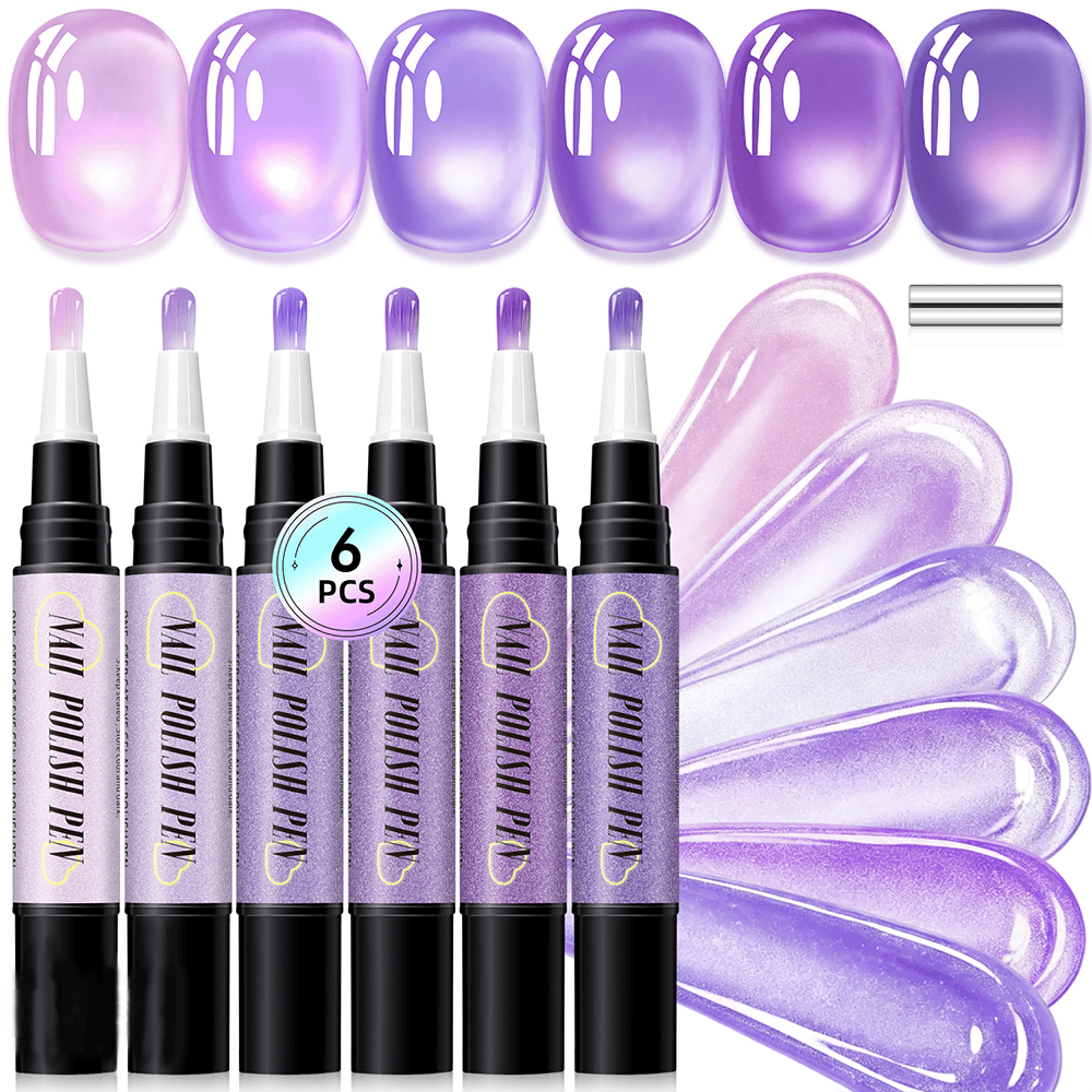 💅 6-delers sett med gel-neglepenn for negledekorasjon i ett trinn – salongkvalitet hjemme
