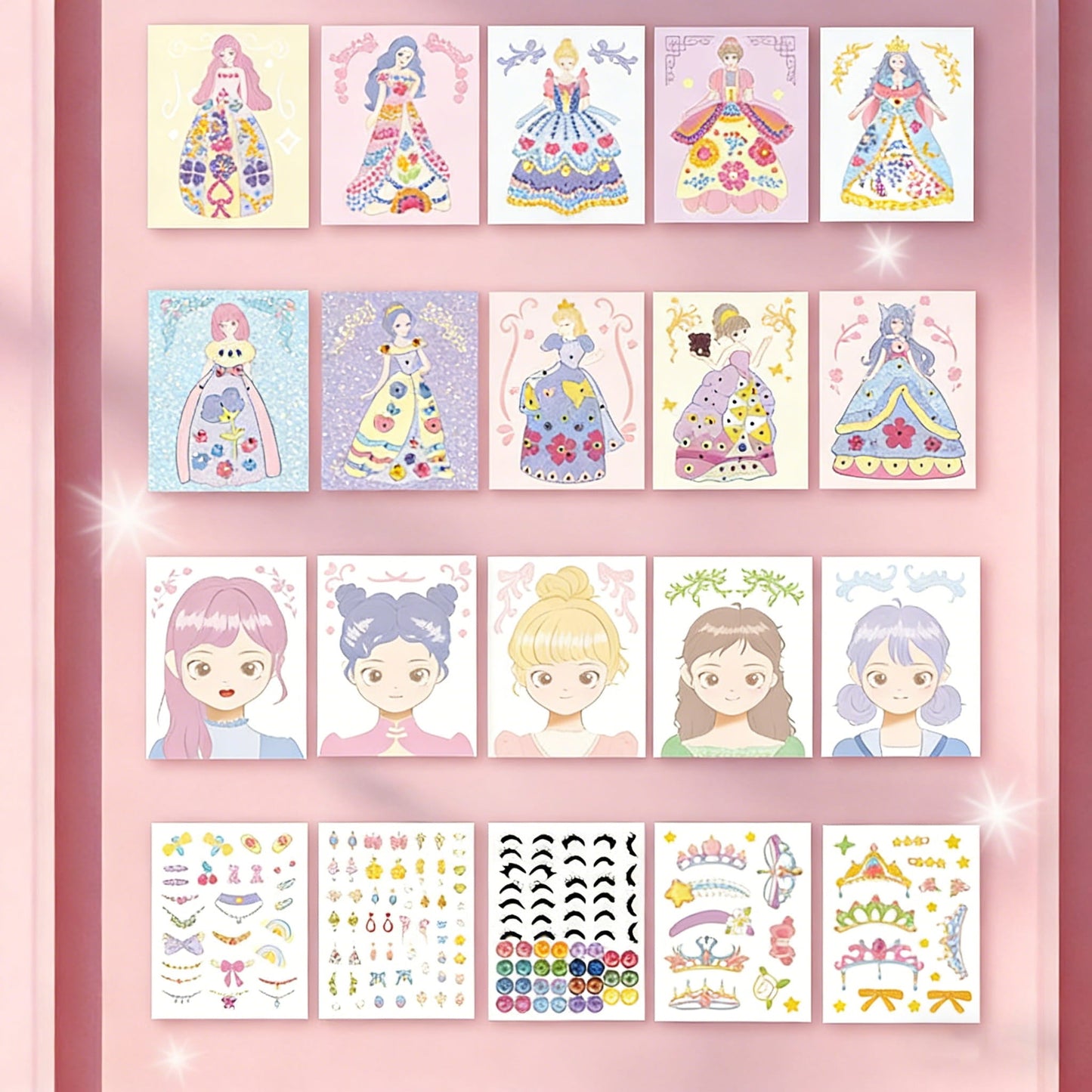 👸Prinsesse DIY-håndverkssett: sminke, diamantkunst og utkledning💖Gratis frakt