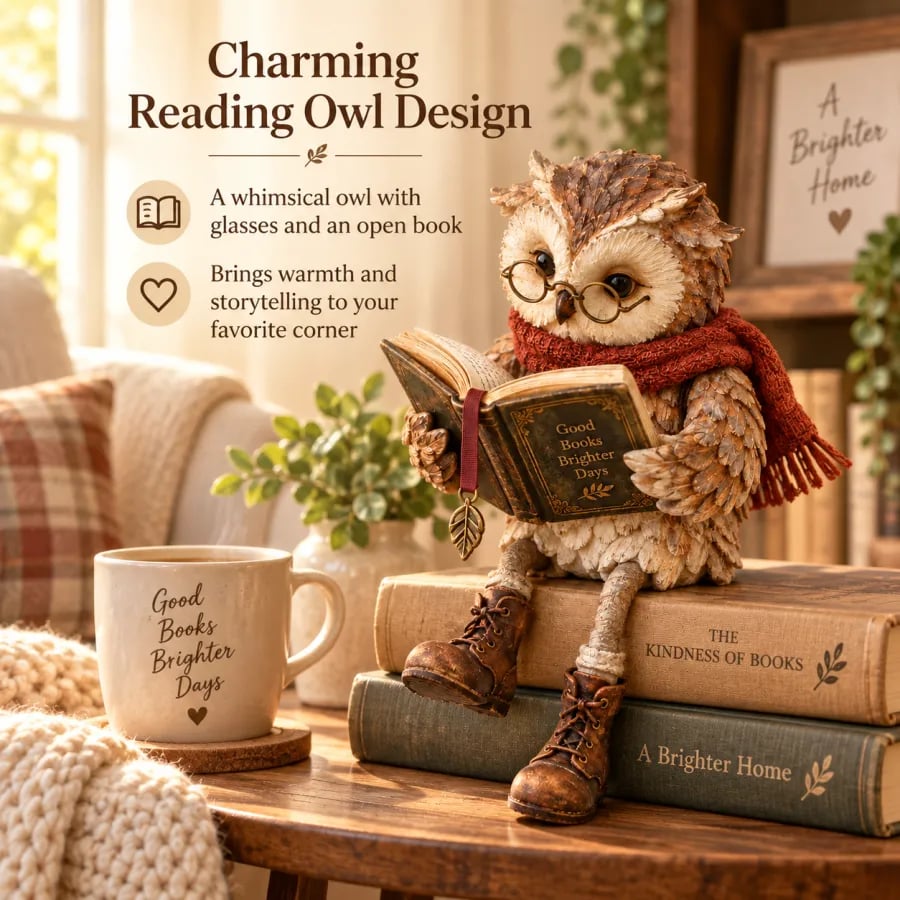 🦉Reading Owl Figurine📖📚️