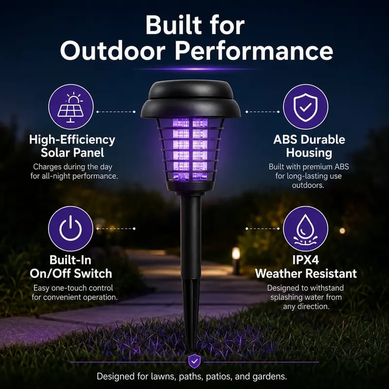🏠Sommerens essensielle ting🦟Soldrevet UV-myggdreperlampe