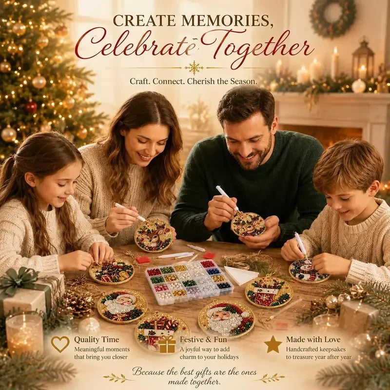 ⏳ Siste dag med 49 % rabatt – 🎄Nybegynnervennlig DIY-sett for diamantmaling med juleperler og edelstener | 6 festlige motiver med glitrende perler, fasetterte edelstener og detaljer i 3D-lag