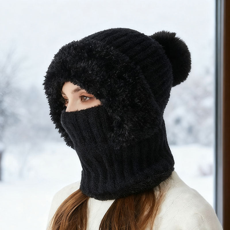 ❄️ 3-i-1 tykk plysj vinterlu🧣