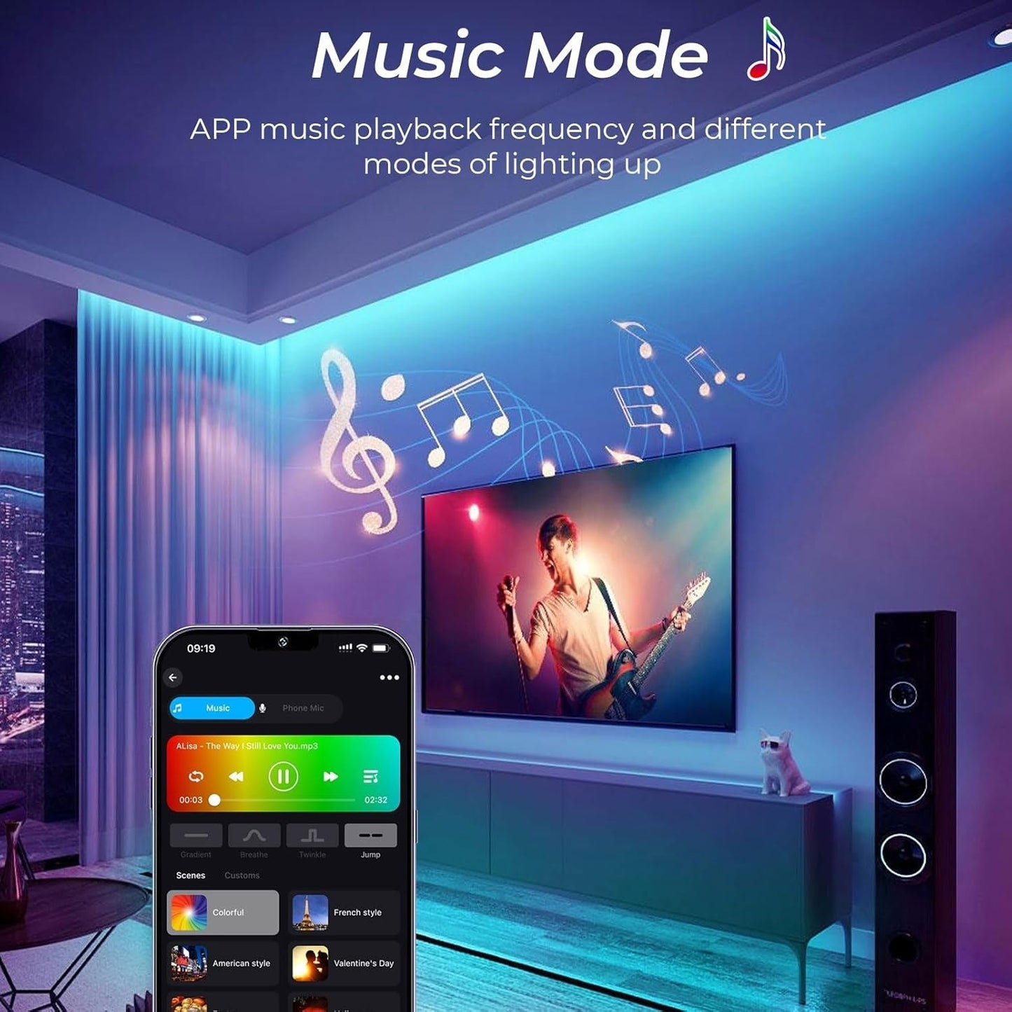 Smarte RGB neon LED-stripelys