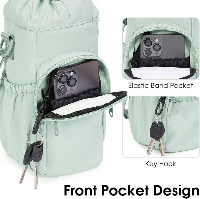 ✨Slitasjebestandig og vanntett💦Flaskeholder-slingbag med mobillomme – skulderveske med kryssrem