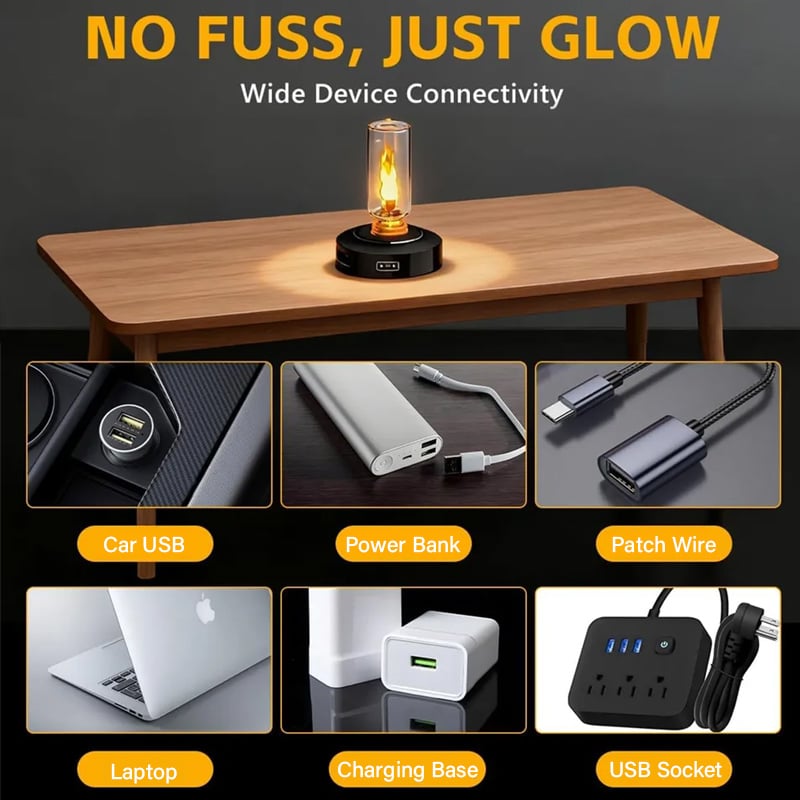🔥USB-lampa med realistisk flamm