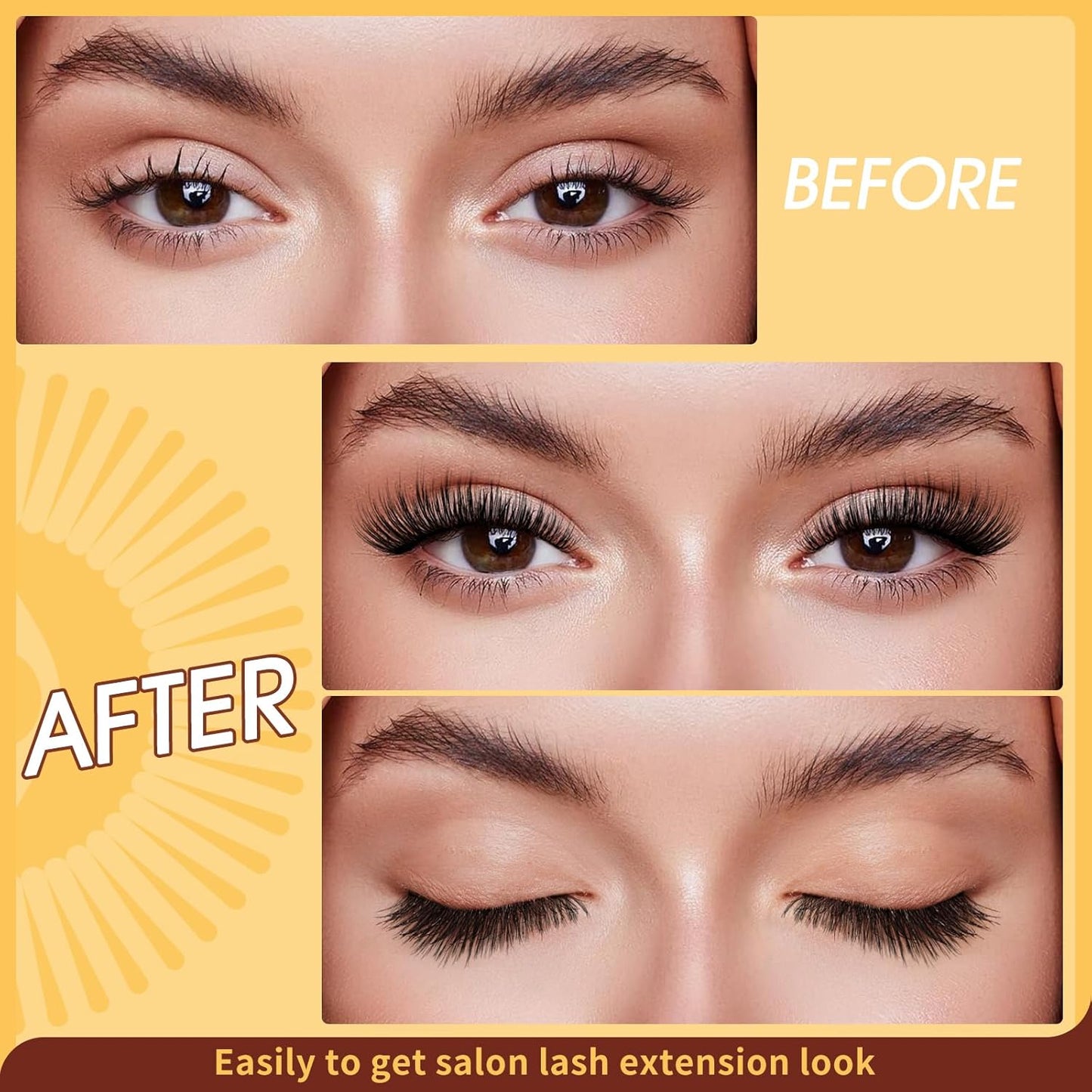 Gjenbrukbare magnetiske øyevipper med applikato