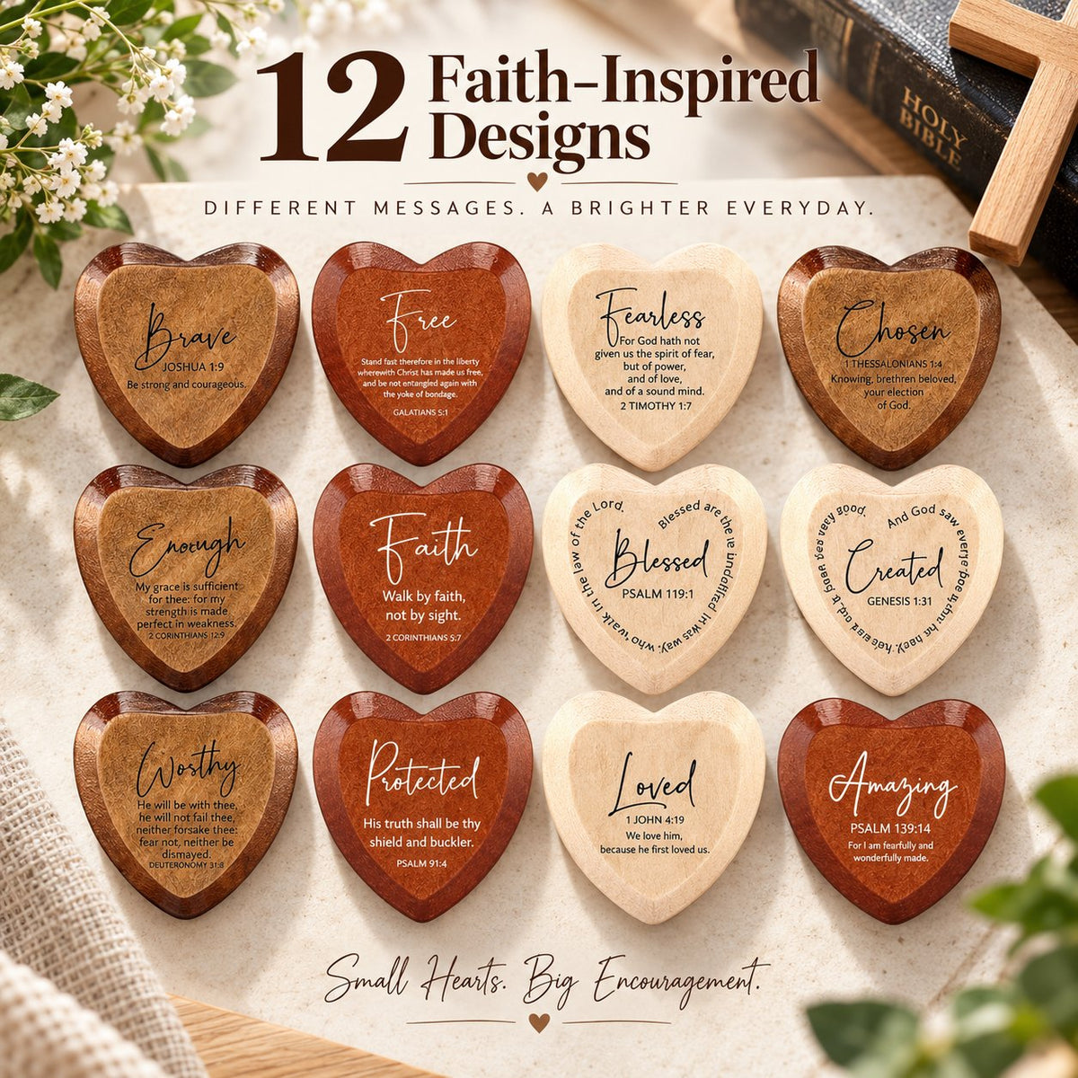 ✝️🎁Kristen gavepakke med hjerteformede lommekort (12-pakning