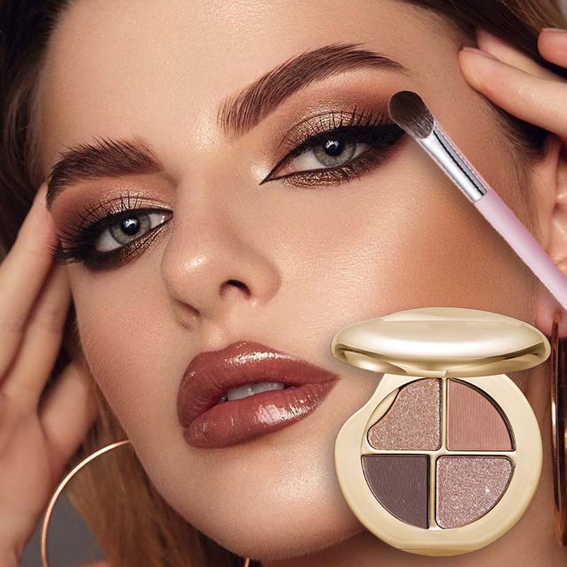 Øyenskyggepalett med fire farger og stjernehimmel (🔥Leveres med en multifunksjonell sminkekost)