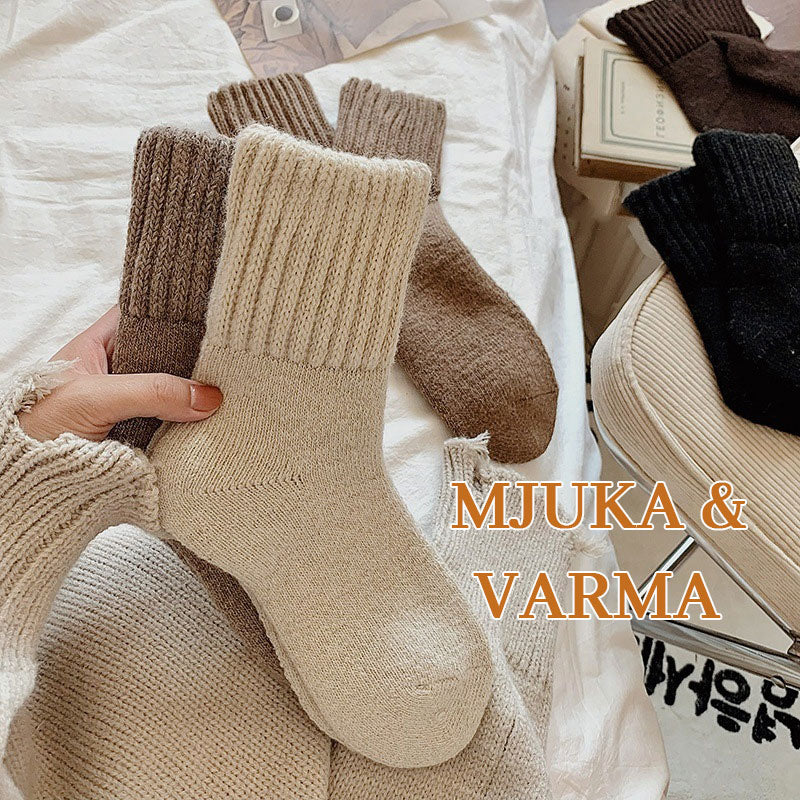 🧦 5 Par Dame Ullsokker – Varme Midtsokker