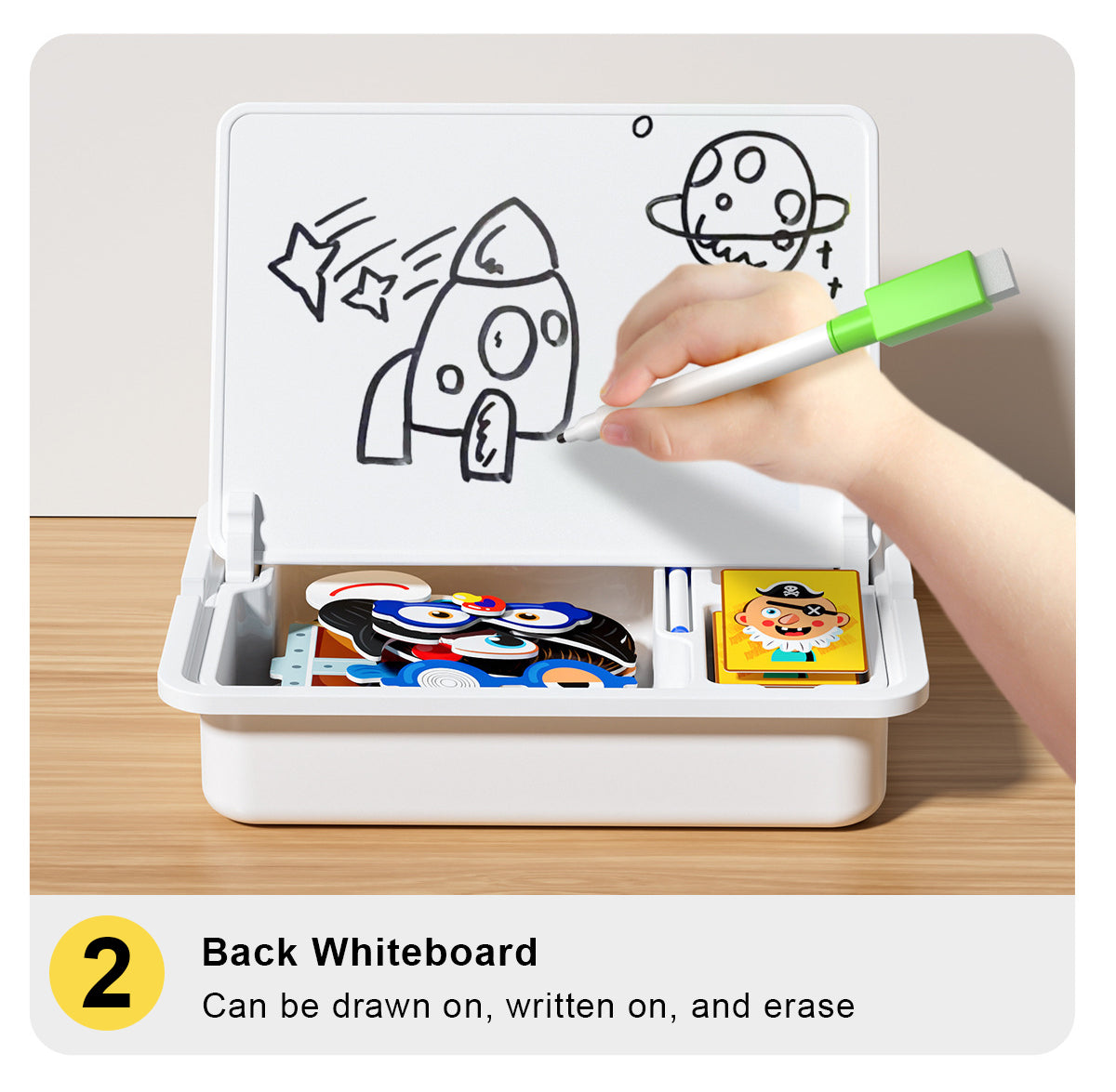 Magnetiske puslespill Ansiktsutkledning Reisespill Dobbeltsidet Førskole Pedagogisk Læringsleker for Barn