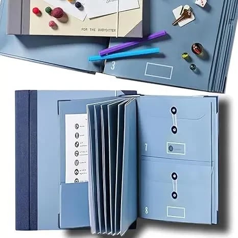 📂 Manila Pocket Accordion File - Passports, Birth Certificates & Home/Office Docs