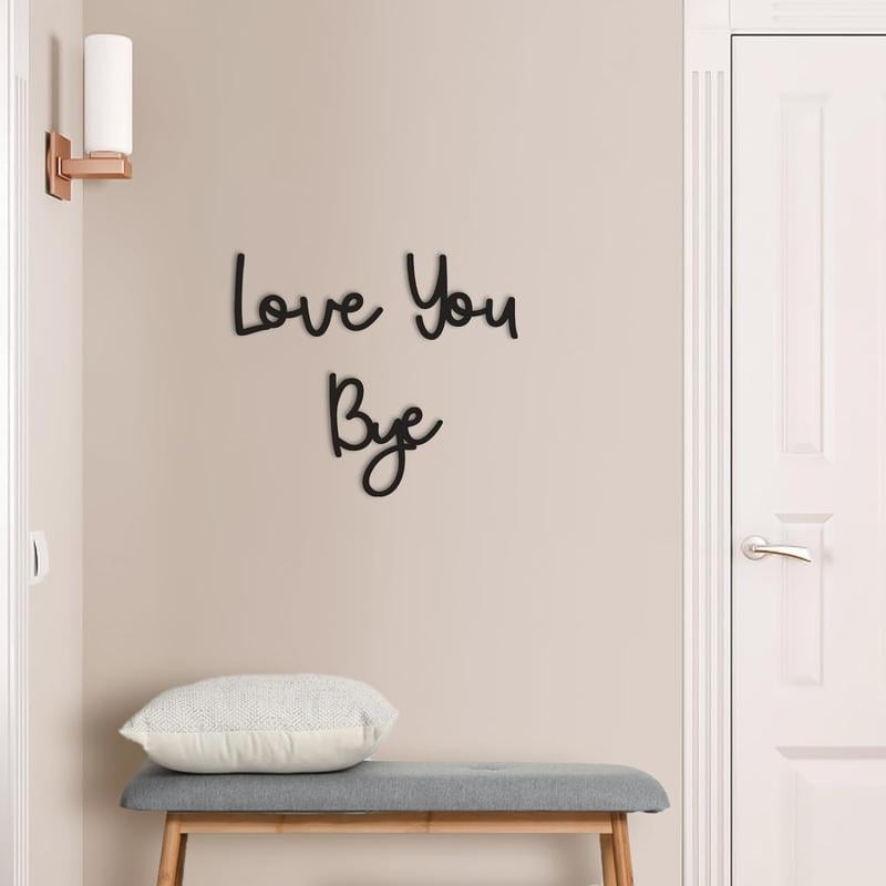 "Love you Bye" ✨Dekorativt veggskilt i tre – uten å skade veggen