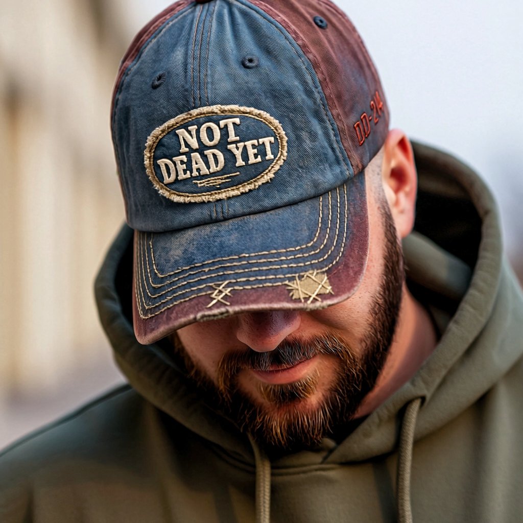 🧢IKKE DØD ENNÅ - Vintage vasket baseballcaps