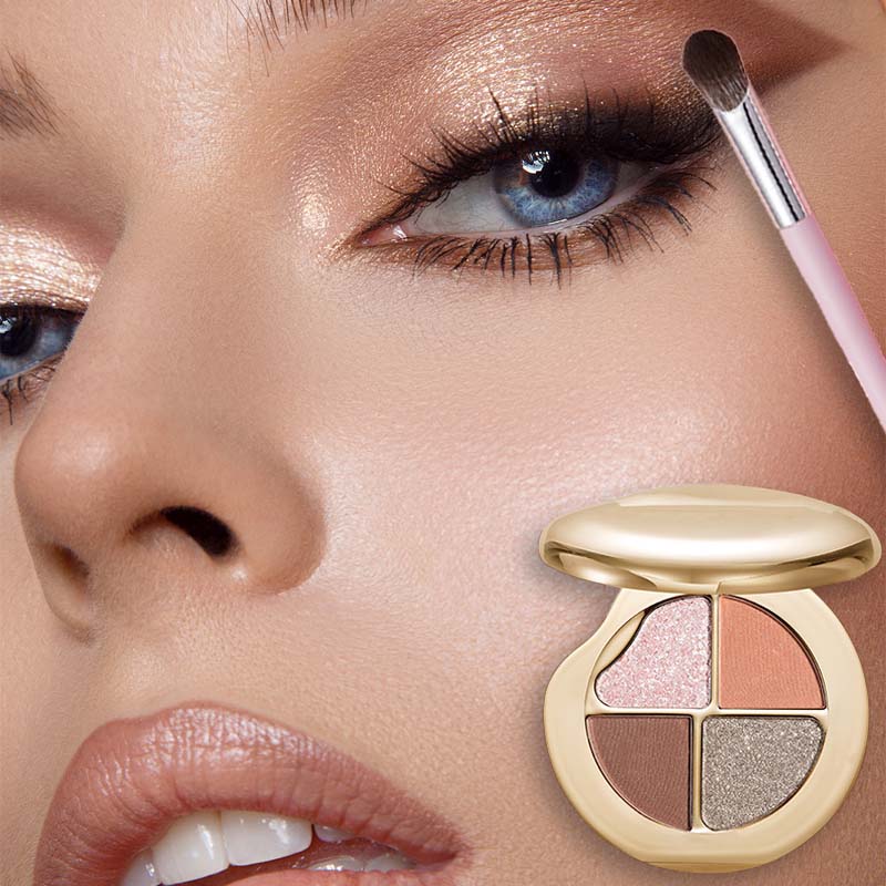 Øyenskyggepalett med fire farger og stjernehimmel (🔥Leveres med en multifunksjonell sminkekost)