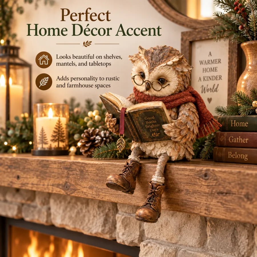 🦉Reading Owl Figurine📖📚️