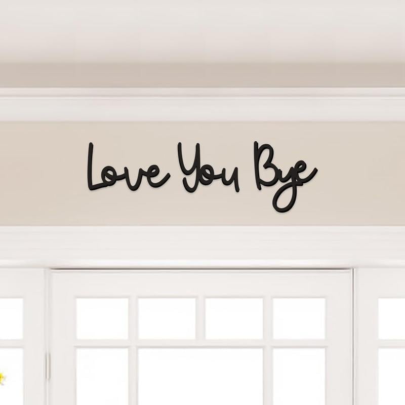 "Love you Bye" ✨Dekorativt veggskilt i tre – uten å skade veggen