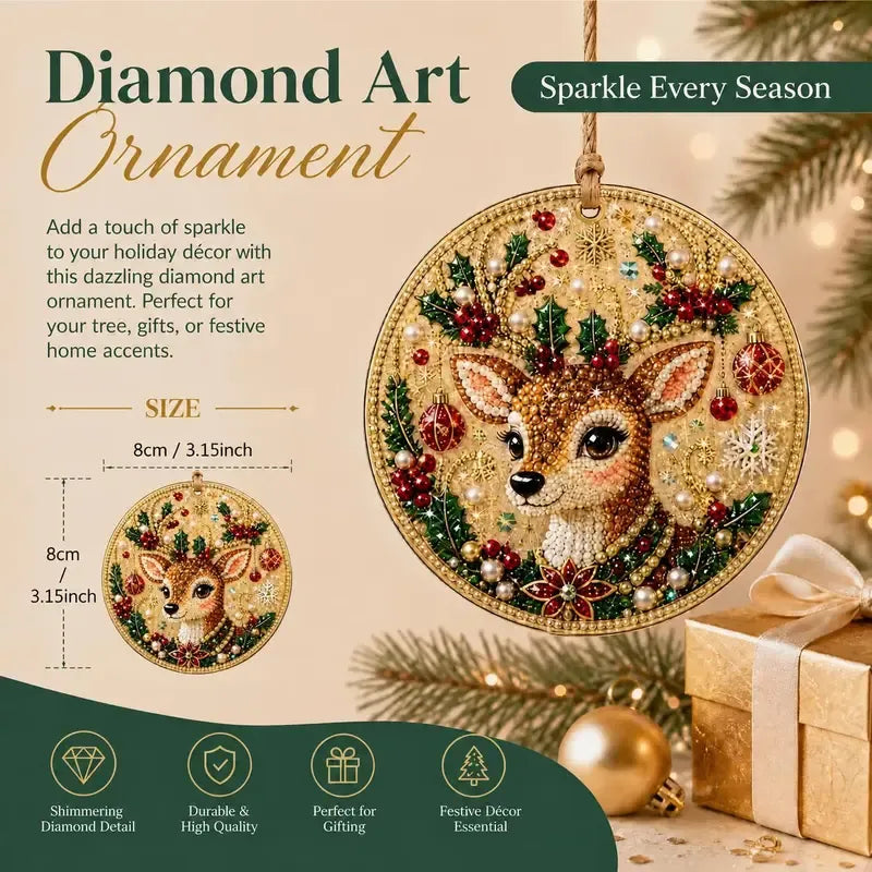 ⏳ Siste dag med 49 % rabatt – 🎄Nybegynnervennlig DIY-sett for diamantmaling med juleperler og edelstener | 6 festlige motiver med glitrende perler, fasetterte edelstener og detaljer i 3D-lag
