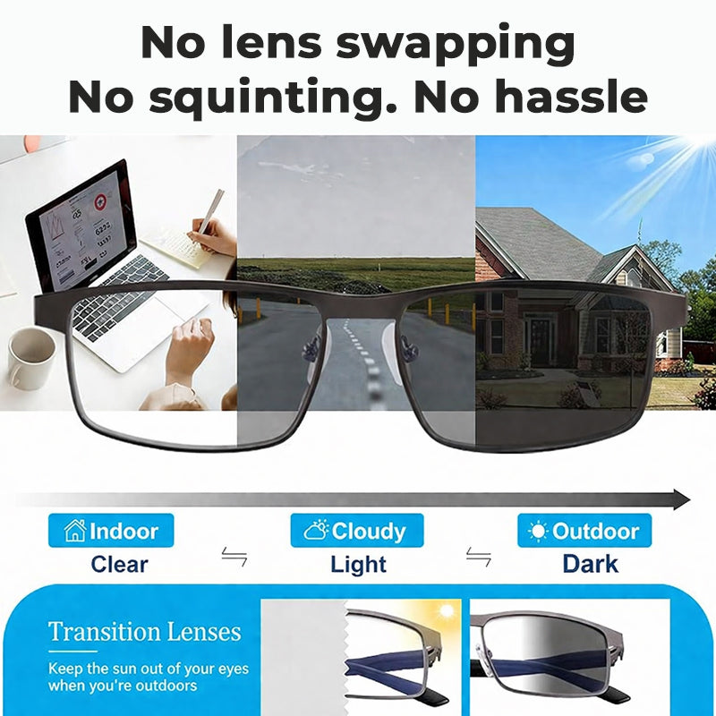 👓Fotokromatiske briller – Automatisk mørklegging, UV400 blålysblokkering