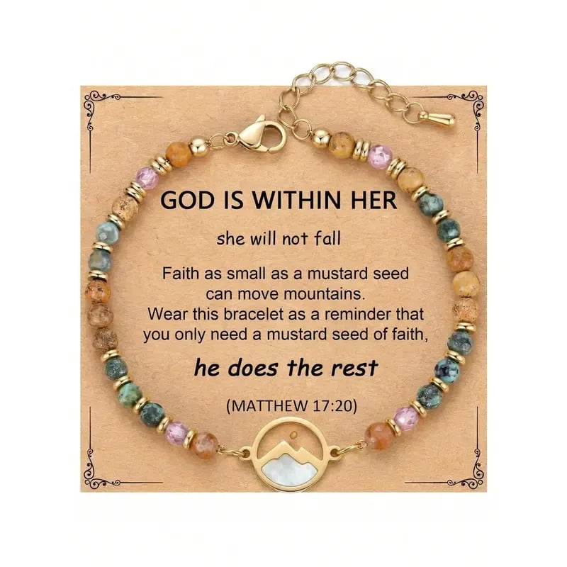 ✝️ «Tro som et sennepsfrø»-armbånd – Matteus 17:20 Inspirerende kristent armbånd