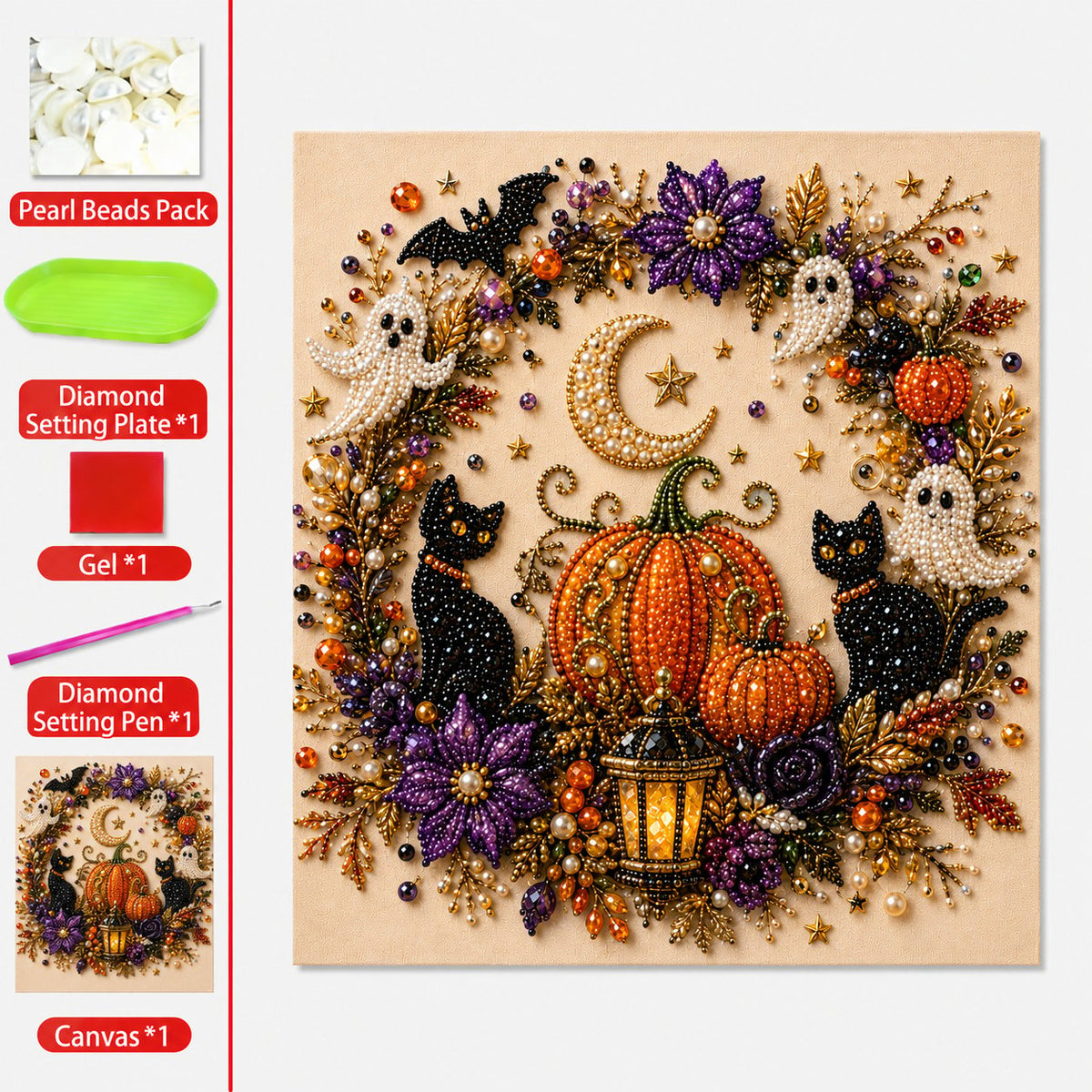 🔥 Siste dag med 49 % rabatt – 👻✨ Halloween-perlekunst-DIY-sett – Forvandle små perler til skummel-søt magi