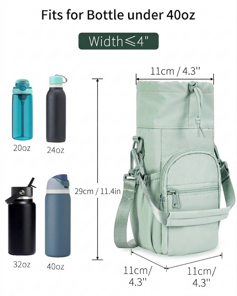 ✨Slitasjebestandig og vanntett💦Flaskeholder-slingbag med mobillomme – skulderveske med kryssrem