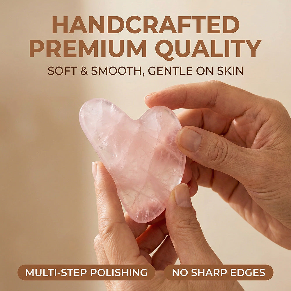 🔥Kjøp 1, få 1 gratis💖Gua Sha-massasjeverktøy i naturkrystall i hjerteform – Gua Sha-verktøy for hele kroppen, til ansikt, hals og krop