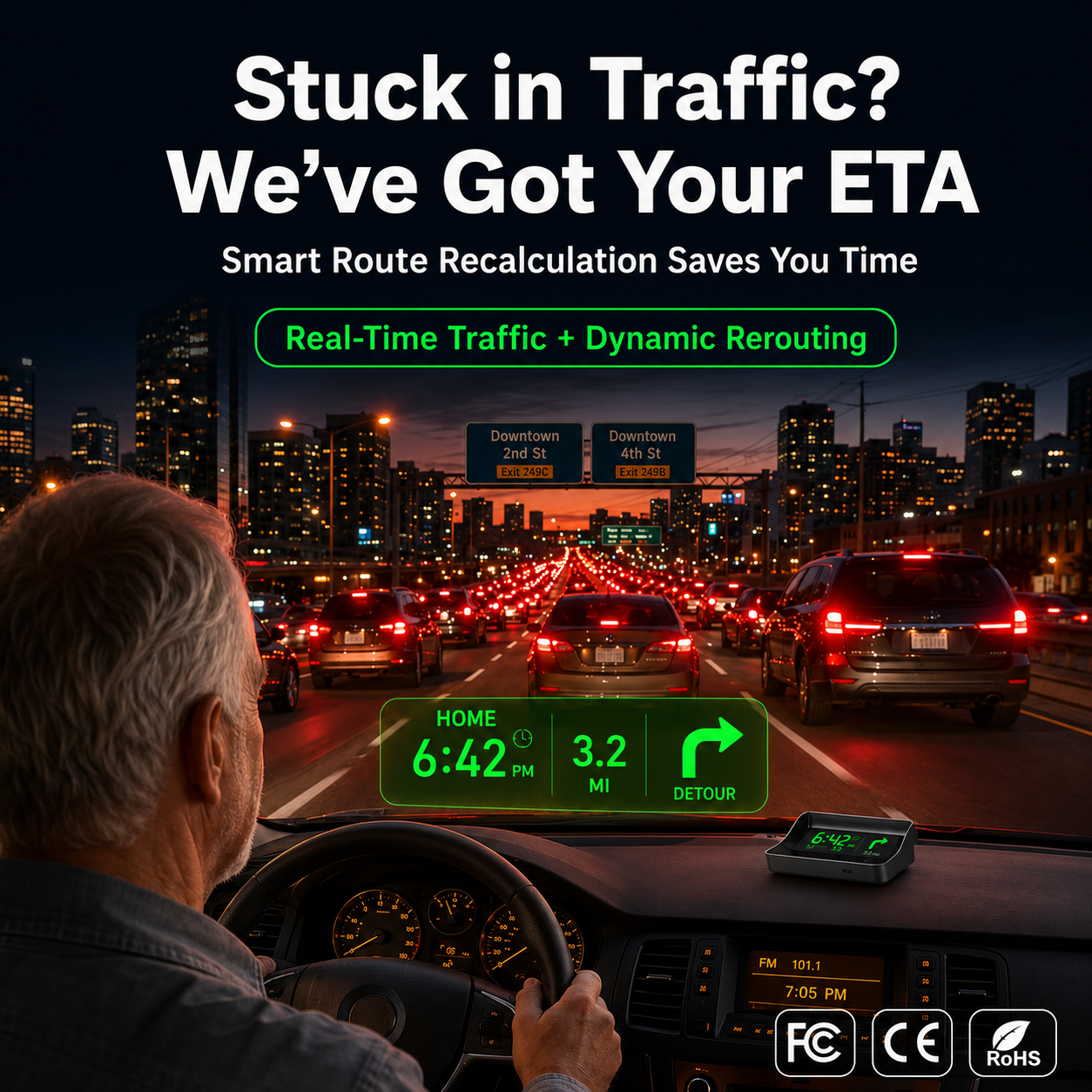 Head-Up Display (HUD) – GPS til bilen med digital hastighetsmåler
