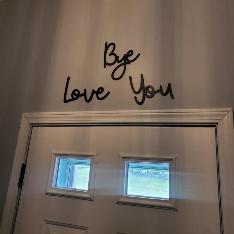 "Love you Bye" ✨Dekorativt veggskilt i tre – uten å skade veggen