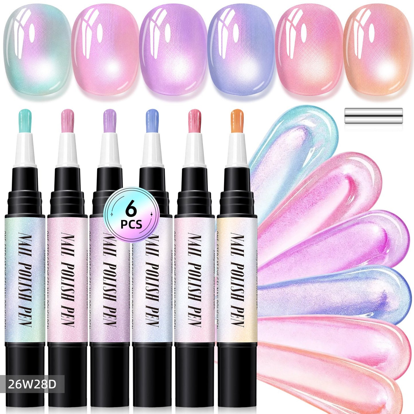 💅 6-delers sett med gel-neglepenn for negledekorasjon i ett trinn – salongkvalitet hjemme