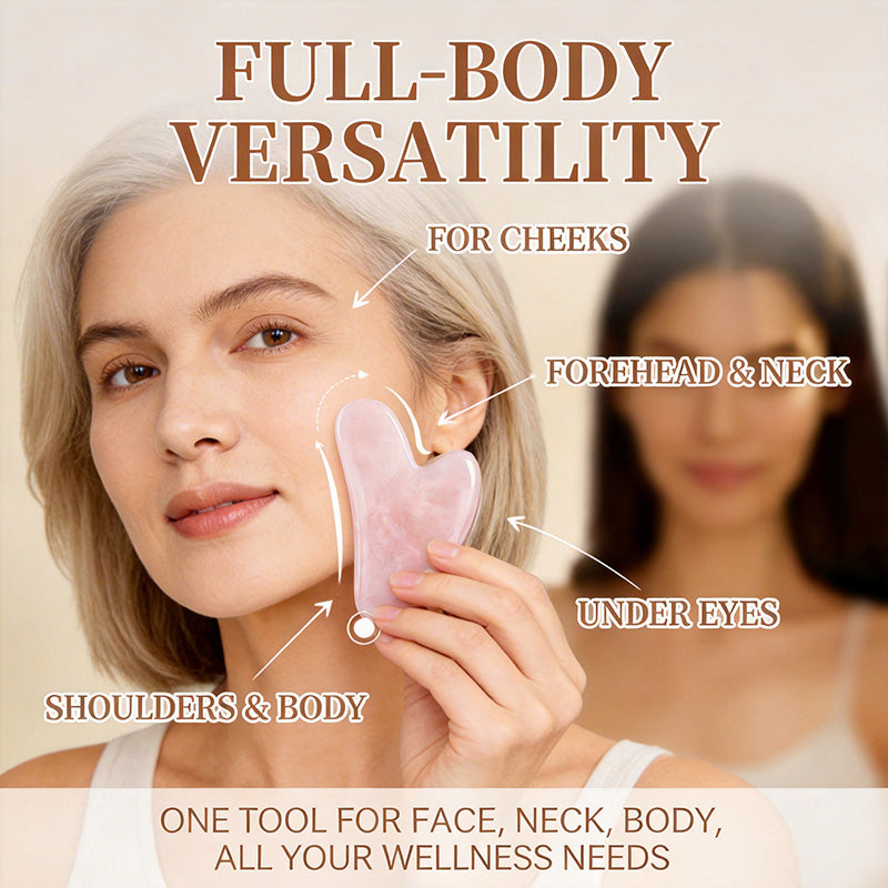 🔥Kjøp 1, få 1 gratis💖Gua Sha-massasjeverktøy i naturkrystall i hjerteform – Gua Sha-verktøy for hele kroppen, til ansikt, hals og krop