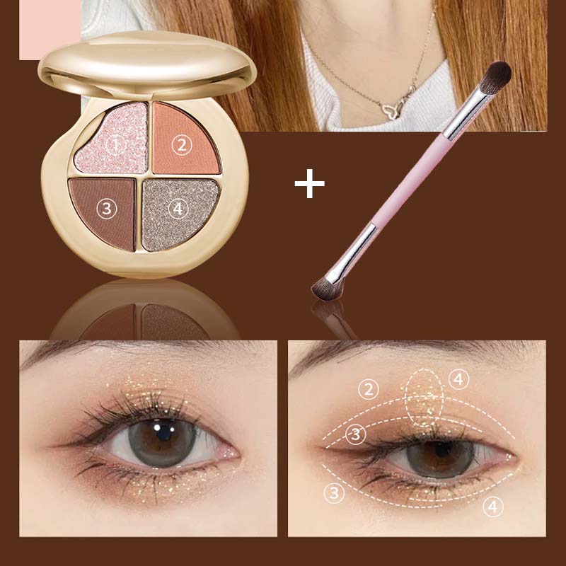 Øyenskyggepalett med fire farger og stjernehimmel (🔥Leveres med en multifunksjonell sminkekost)