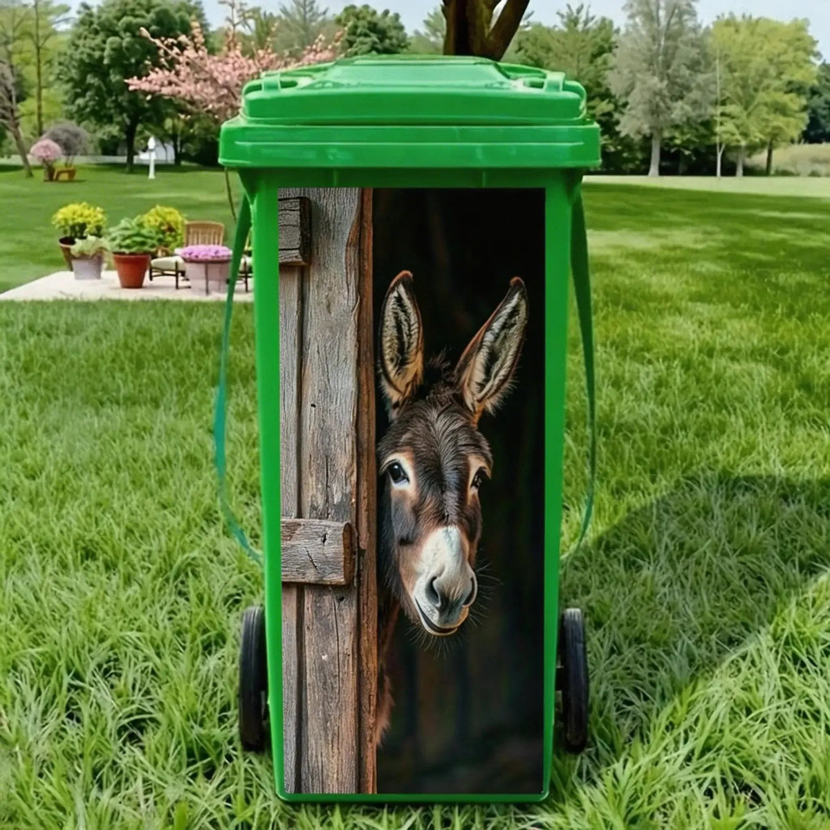 🦒🐯Kreativt søppelbøtteklistremerke med fargerik tegneserie✨