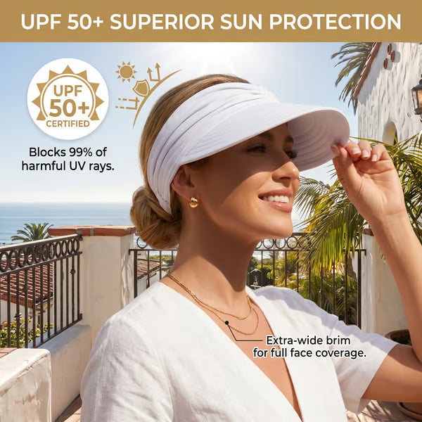 🔥Siste dag med 50 % rabatt – Solskjermhatt for kvinner med UPF 50+ UV-beskyttelse